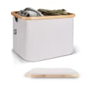 HENNEZ Aufbewahrungskorb 40l Beige Weiß Bambus für IKEA Kallax Bild 2