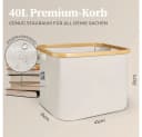 HENNEZ Aufbewahrungskorb 40l Beige Weiß Bambus für IKEA Kallax Bild 3