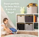 HENNEZ Aufbewahrungskorb 40l Beige Weiß Bambus für IKEA Kallax Bild 5