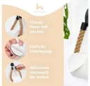 HENNEZ Toilettenpapierhalter ohne Bohren - Naturjute-Seil - Mattschwarz Bild 1