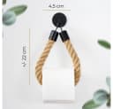 HENNEZ Toilettenpapierhalter ohne Bohren - Naturjute-Seil - Mattschwarz Bild 3