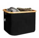 HENNEZ Aufbewahrungskorb 40L Faltbar Schwarz Bambus Bild 2