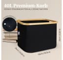 HENNEZ Aufbewahrungskorb 40L Faltbar Schwarz Bambus Bild 3