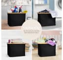 HENNEZ Aufbewahrungskorb 40L Faltbar Schwarz Bambus Bild 4