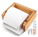 HENNEZ Toilettenpapierhalter Bambus - Selbstklebend Ohne Bohren Bild 1