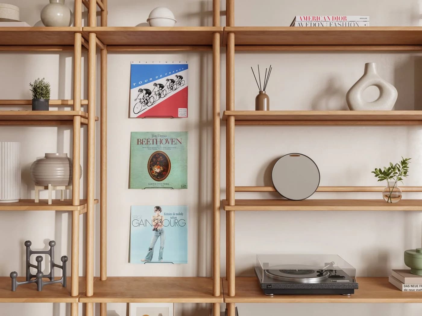 draadwerk® Deko-Wandregal Schallplatten Wandhalterung Set 6-tlg. Schwarz - Bild 5