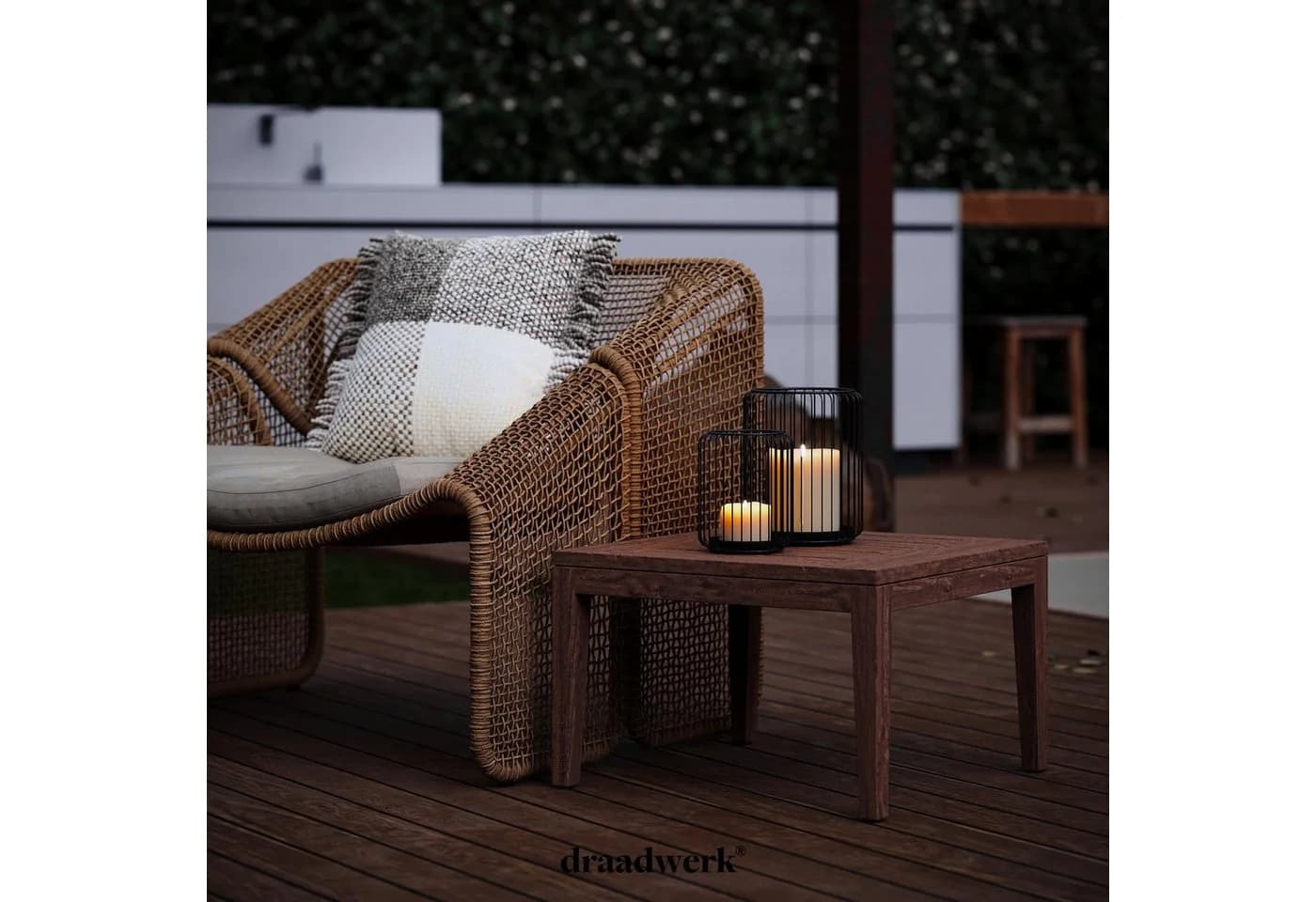 draadwerk® Windlicht 2er Set Kerzenständer Metall Schwarz