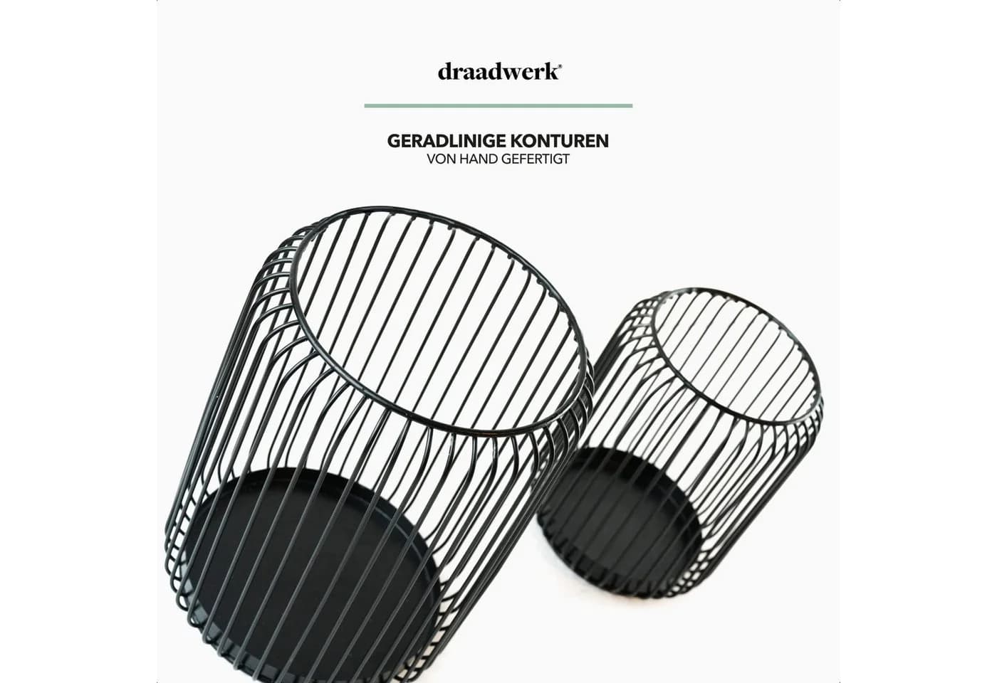draadwerk® Windlicht 2er Set Kerzenständer Metall Schwarz - Bild 3