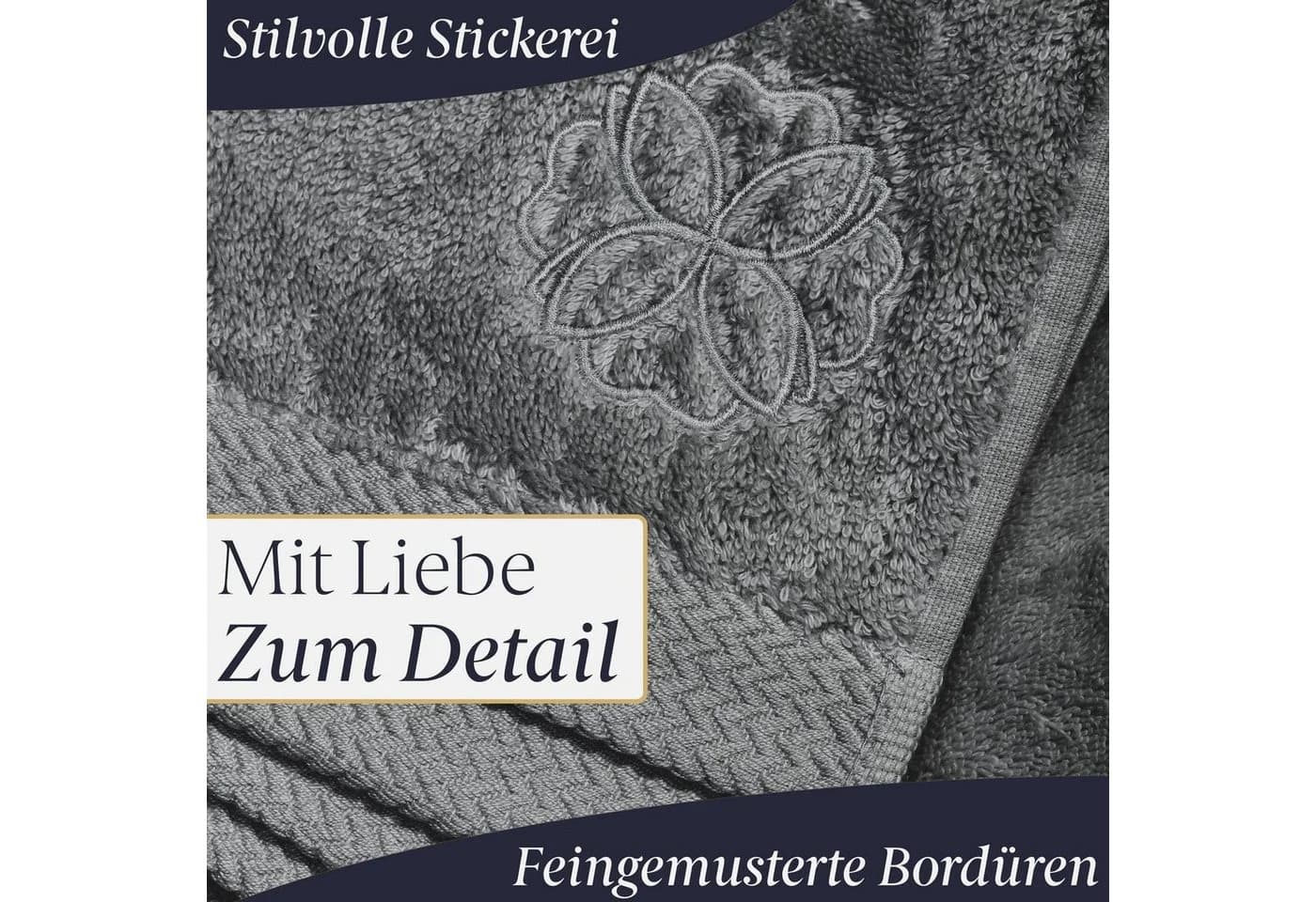 Liebenstein Handtuch Set 4-tlg. Dunkelgrau 100% Baumwolle - Bild 3