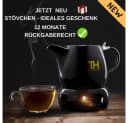 Thiru Teekanne mit Stövchen Porzellan Schwarz 1,2l mit Sieb Bild 4