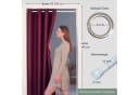 tinycurtains Türvorhang mit Stange weiß 70-120 cm Thermo Vorhang ohne Bohren, blickdicht, Polyester, bordeaux rot Berry Bild 1
