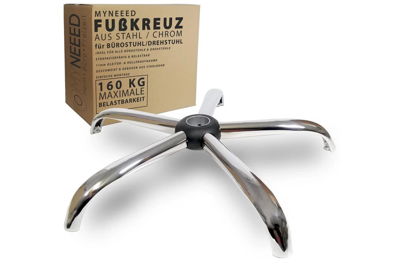 MYNEEED Bürostuhl Fußkreuz aus Stahl Extra Stabil Chrom - Bild 2