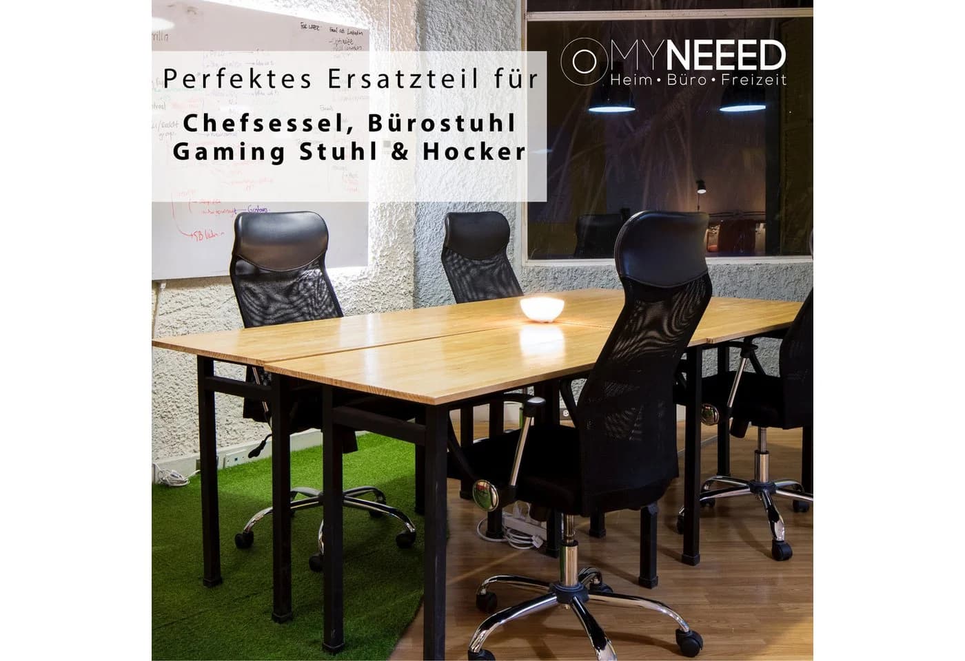 MYNEEED Bürostuhl Fußkreuz aus Stahl Extra Stabil Chrom - Bild 4