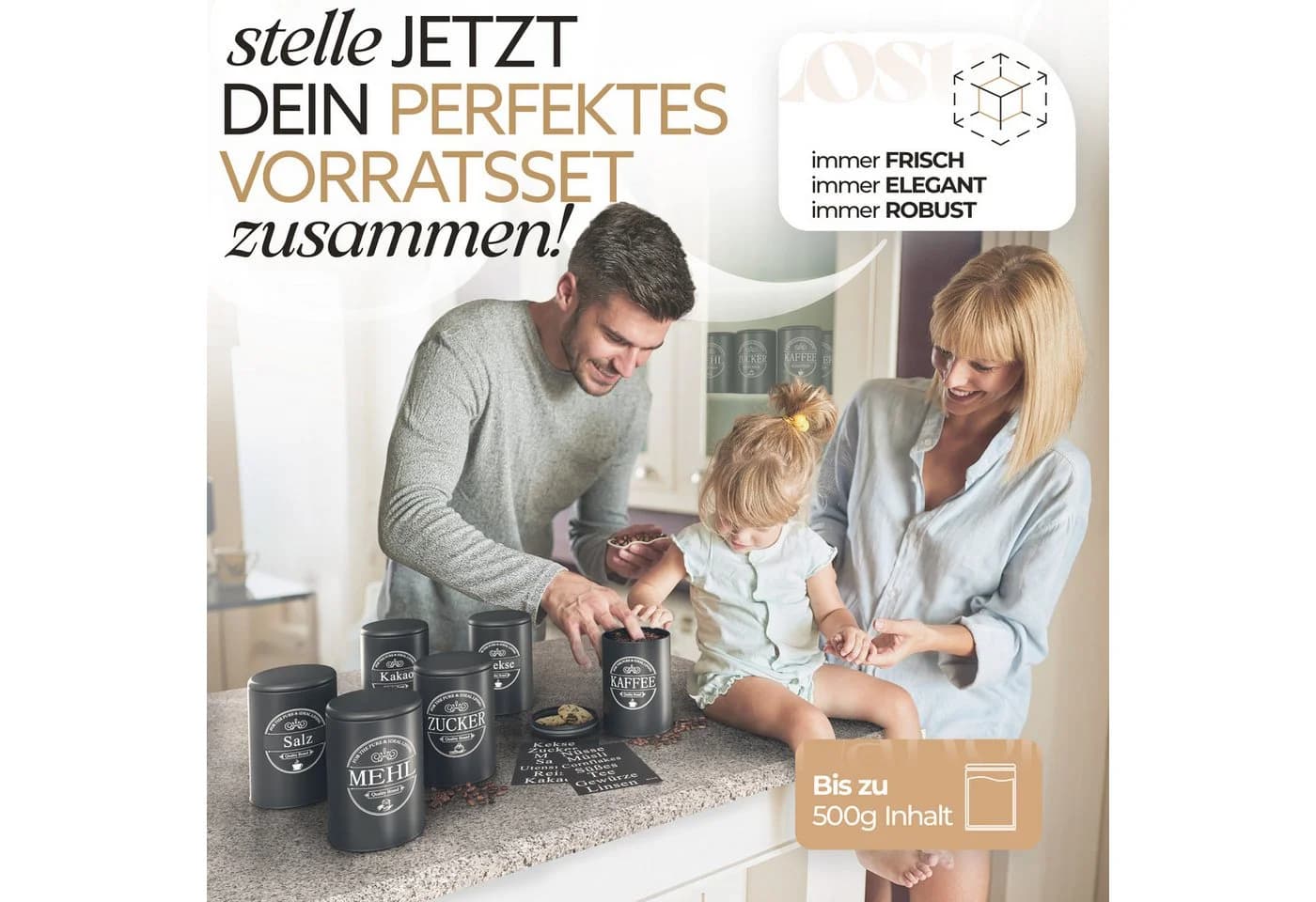 IDEALTASTIC Kaffeedose 500g Luftdicht Stahl Schwarz - Bild 5