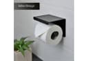 Dolvhin Toilettenpapierhalter ohne Bohren Edelstahl Schwarz Matt mit Ablage Bild 1