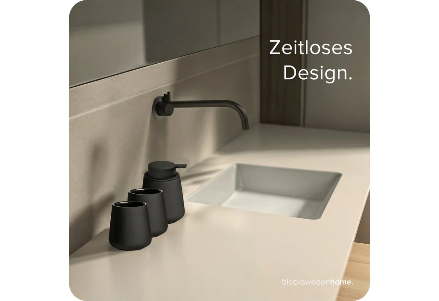 blackswedenhome Badaccessoire-Set Schwarz Keramik Soft Touch - Bild 4