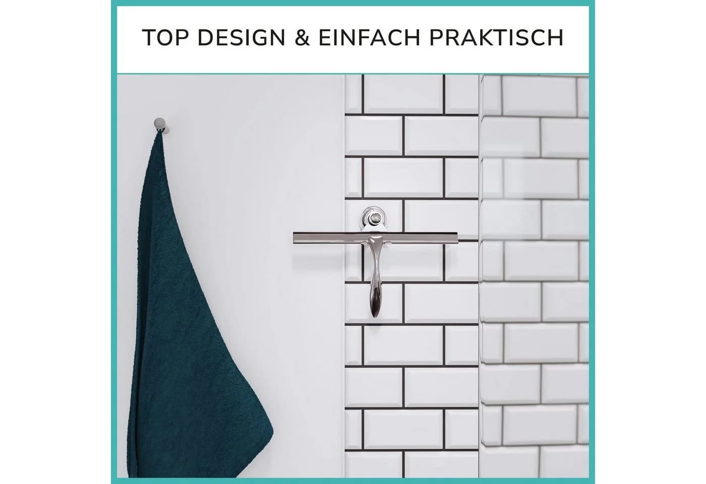 Laakfeld Duschabzieher Extra Breit 30,5cm Edelstahl Silikon - Bild 4