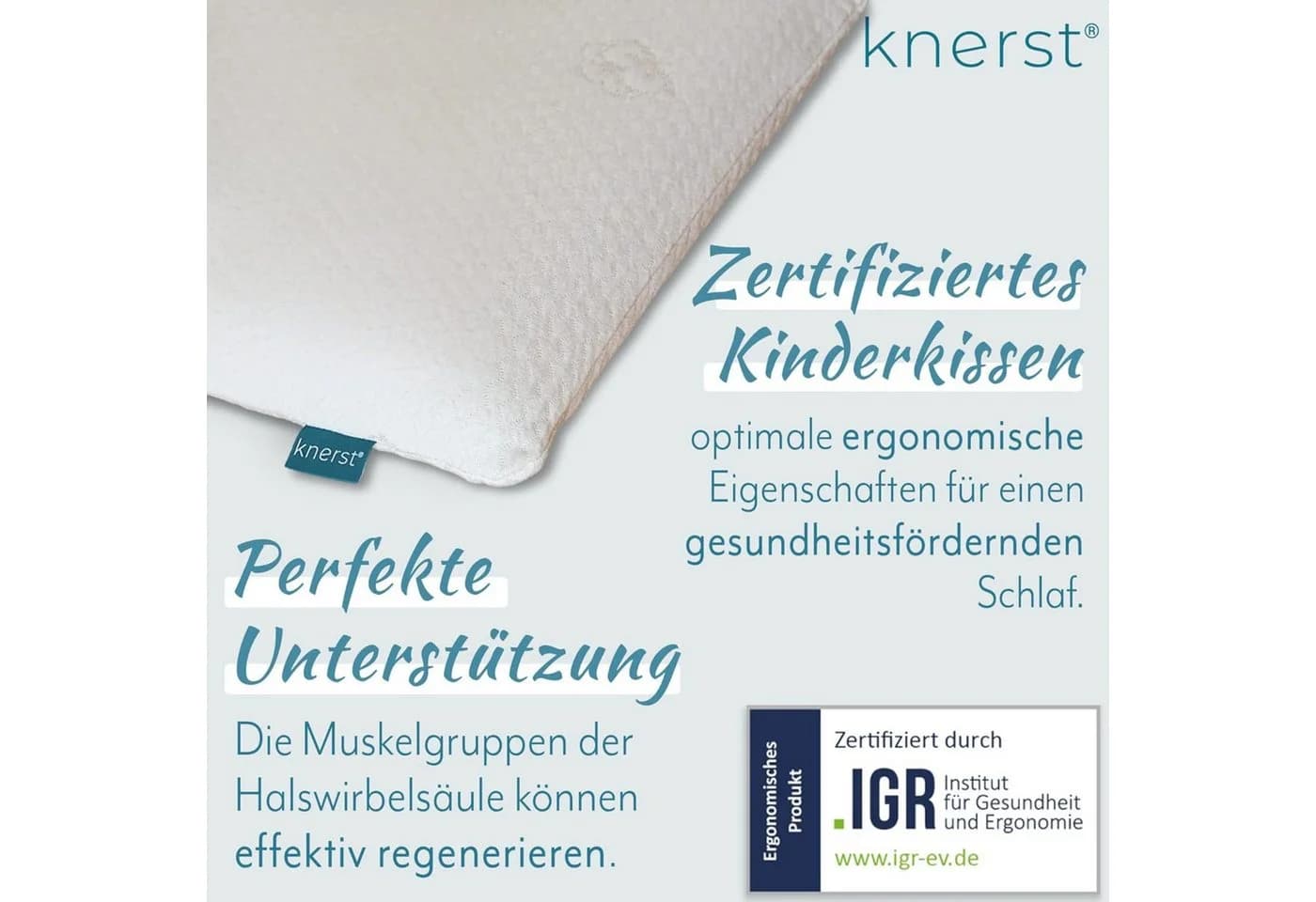 KNERST Kinderkopfkissen CosyPUR Gelschaum für alle Schlafpositionen - Bild 3