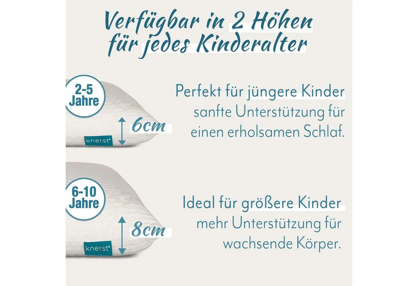 KNERST Kinderkopfkissen Memory Schaum Weiß Ergonomisch - Bild 4