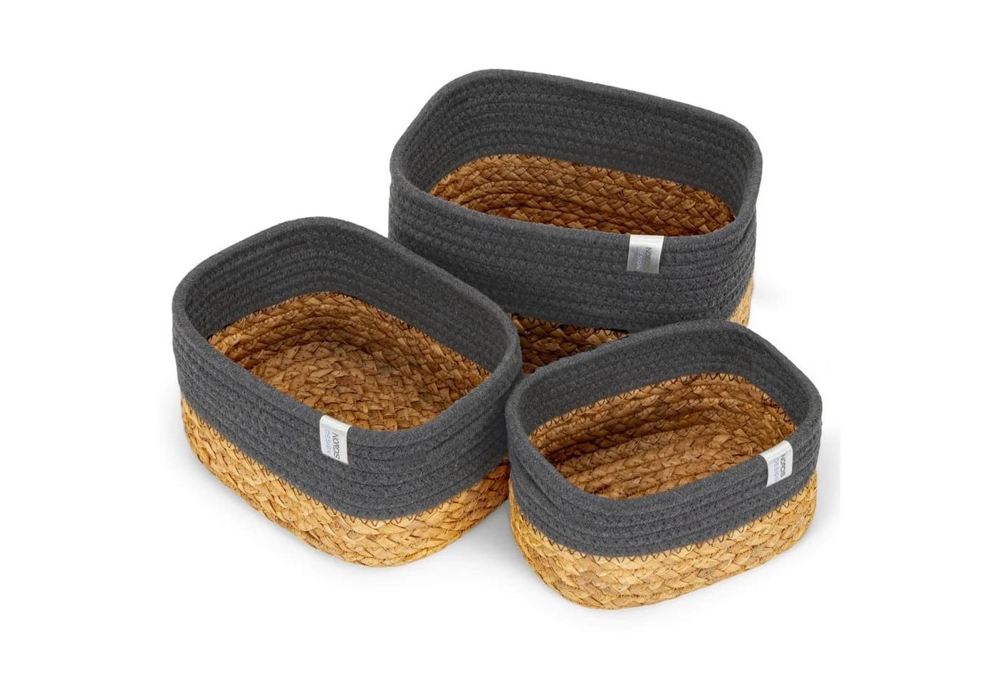 NORDIS DESIGN Aufbewahrungskorb Set 3er Alea Baumwolle Wasserhyazinthe - Bild 2