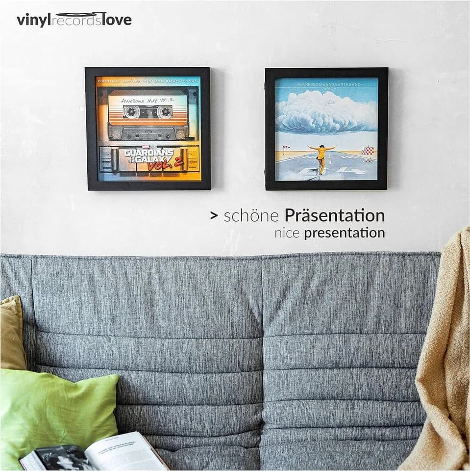 VinylRecordsLove Schallplattenrahmen 2er Set Schwarz Holz - Bild 3