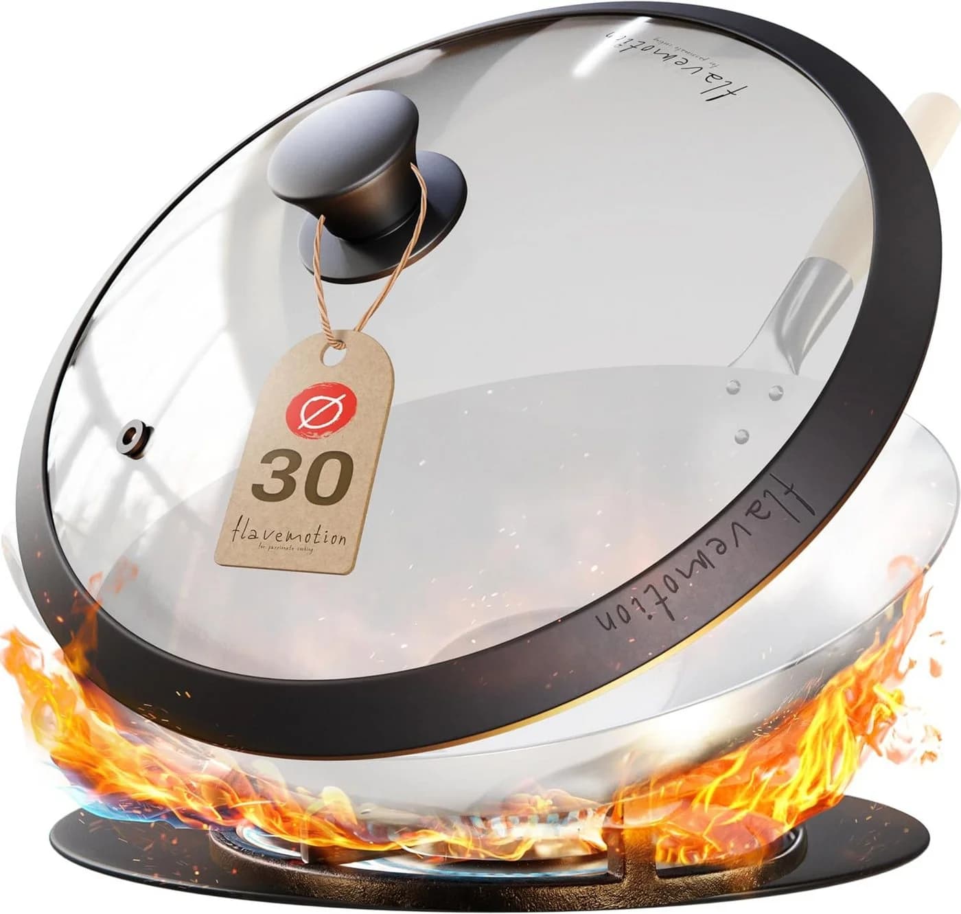 Flavemotion Wok-Deckel 36cm Glas mit Silikonrand - Bild 2