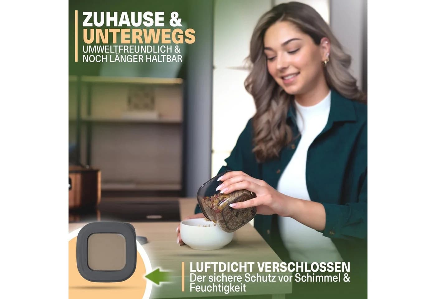 Viwares Vorratsdose Set 12-tlg. Anthrazit Stapelbar BPA-frei - Bild 3