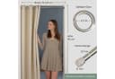 tinycurtains Türvorhang mit Stange silber 70-120 cm Thermo Vorhang ohne Bohren, mit Magneten, Ösen, abdunkelnd, Polyester, beige Driftwood Bild 1
