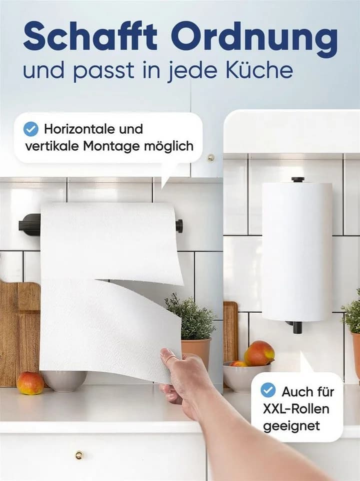 Wohnheld Küchenrollenhalter Schwarz MIT Abrollbremse Edelstahl - Bild 4