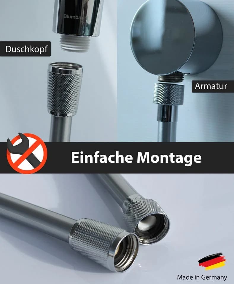 Blumbach Brauseschlauch Premium Duschschlauch Silber