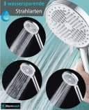 Blumbach Handbrause Eco Shower - 3 Strahlarten, Wassersparend, Chrom Bild 3