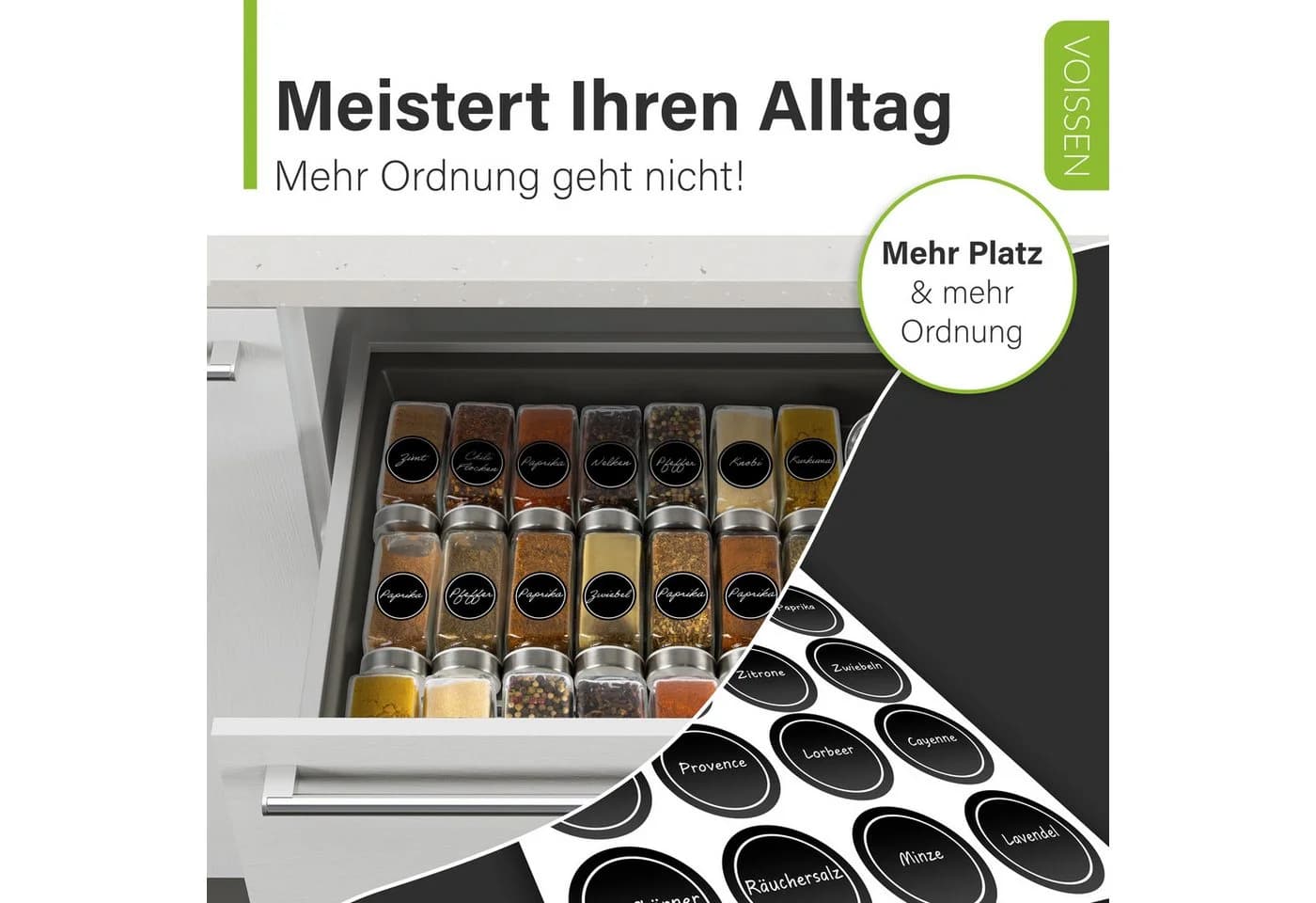 Voissen Gewürzglas-Set 24-tlg. 100 ml mit Edelstahldeckel & Zubehör - Bild 4