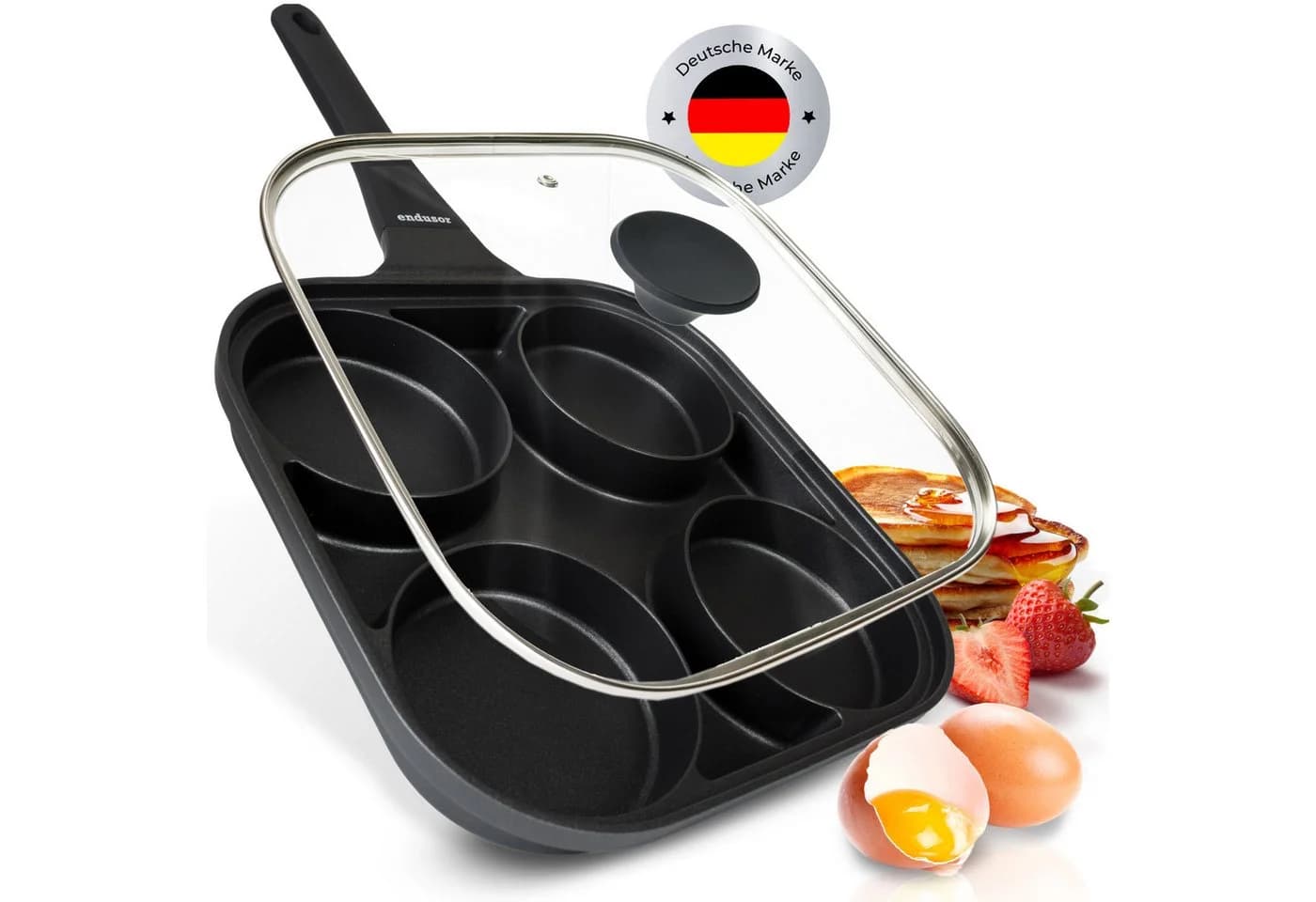 endusor Spiegeleipfanne 27cm Quadratisch Antihaft Induktion - Bild 2