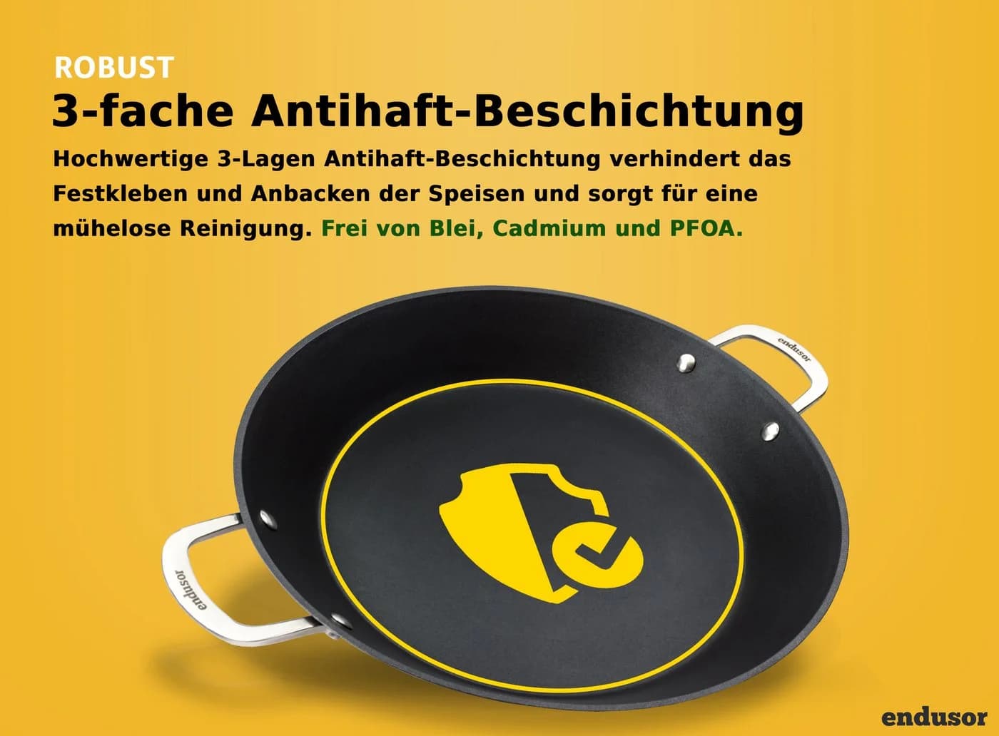endusor Paellapfanne 38cm Aluminiumguss Antihaft für 6-8 Personen - Bild 4