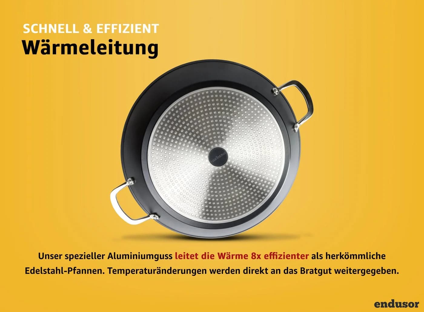 endusor Paellapfanne 38cm Aluminiumguss Antihaft für 6-8 Personen - Bild 5