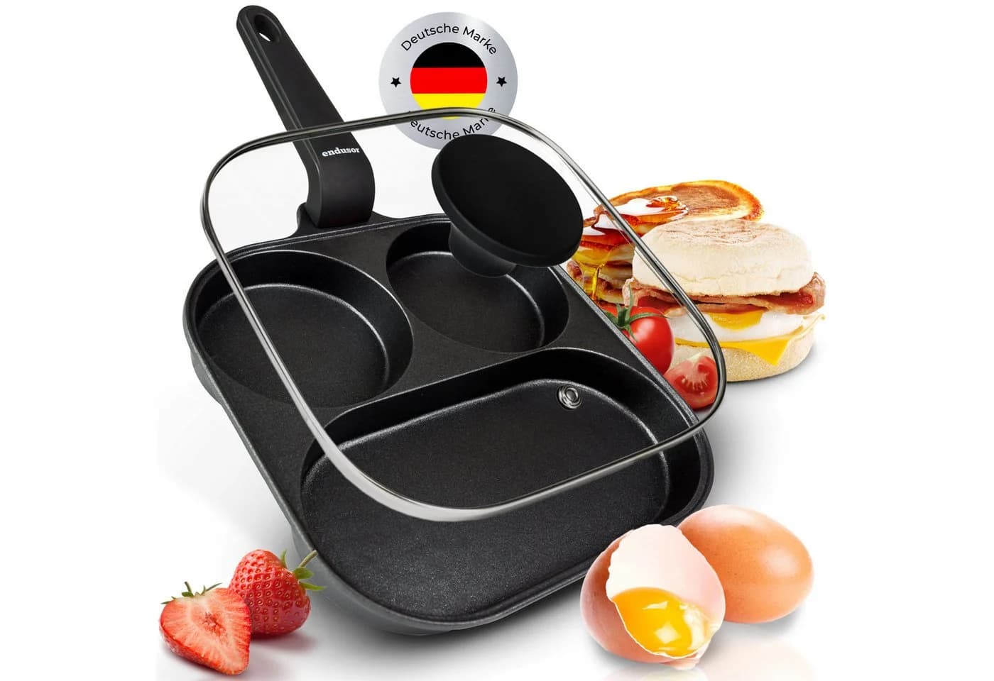 endusor Bratpfanne Frühstückspfanne 21cm Aluminiumguss Antihaft Induktion - Bild 2