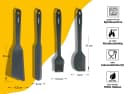 endusor Silikon Spatel Set 4-teilig Schwarz mit Metallkern Bild 3