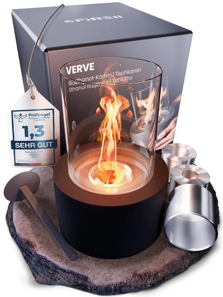 FIRELL Tischkamin VERVE Bioethanol Beton Edelstahl Komplett-Set - Bild 2