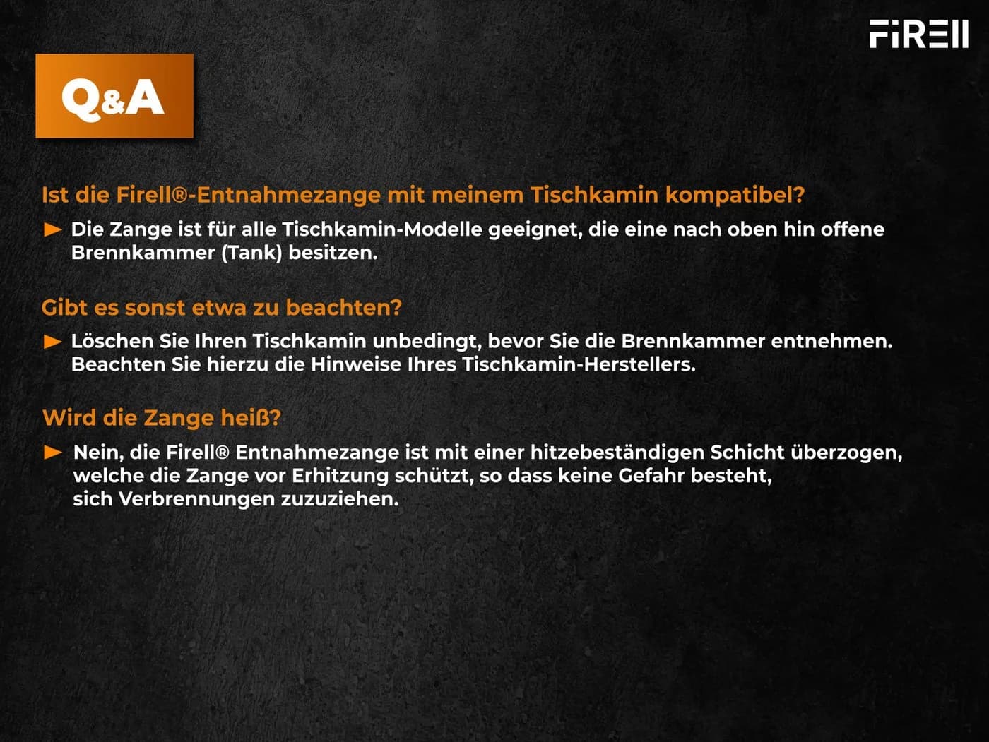 FIRELL Tischfeuer Wechselzange für Ethanolbrenner Edelstahl - Bild 4