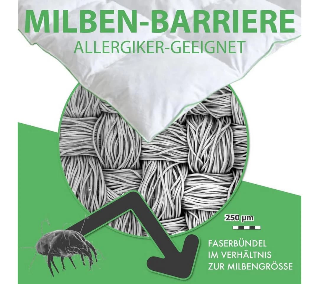 Welldora 4-Jahreszeitenbettdecke 90% Federn 10% Daunen Oeko-Tex Allergiker - Bild 5