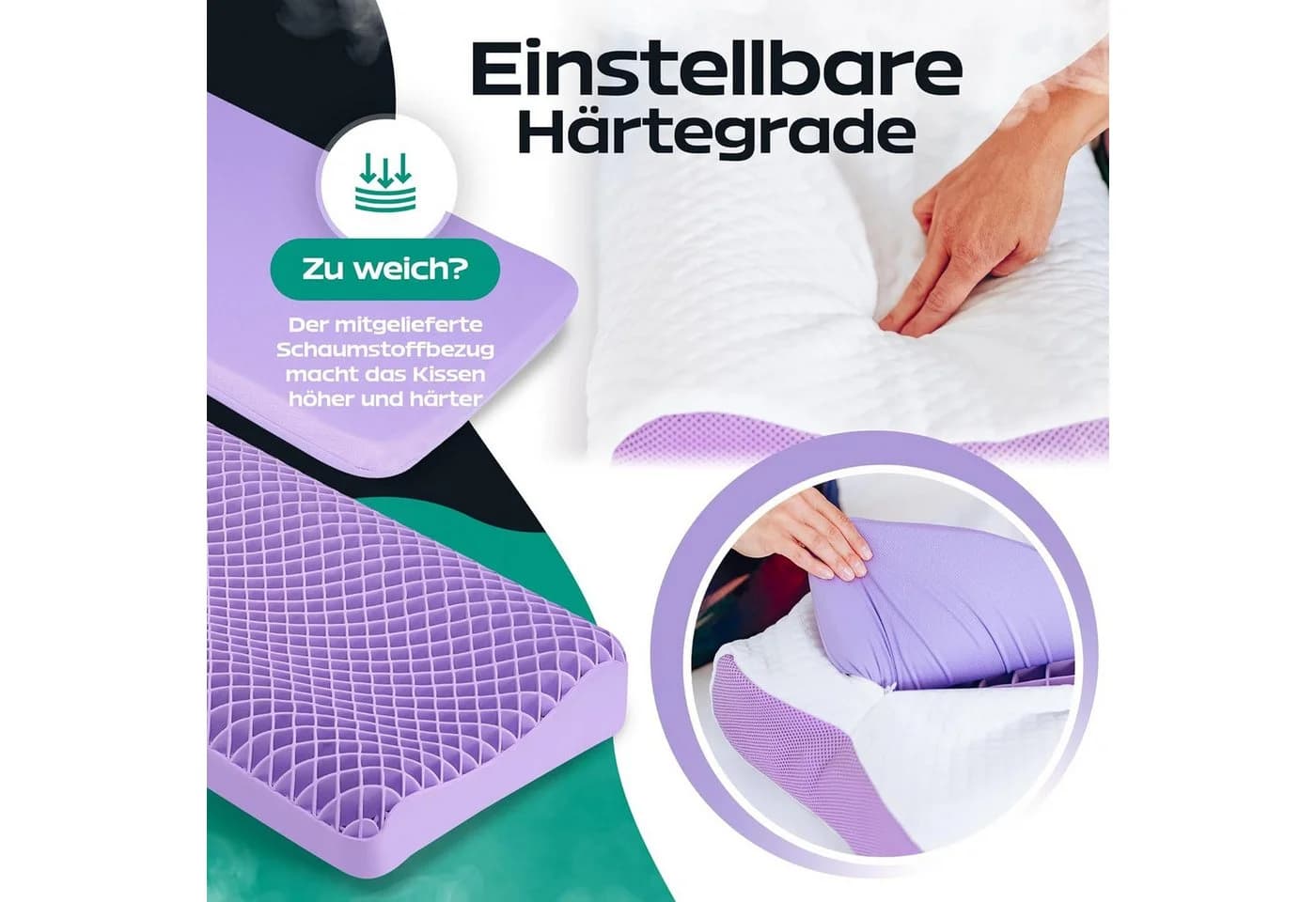 COFI 1453 Ergonomisches Synthetikkopfkissen TPE gegen Nackenschmerzen - Bild 5
