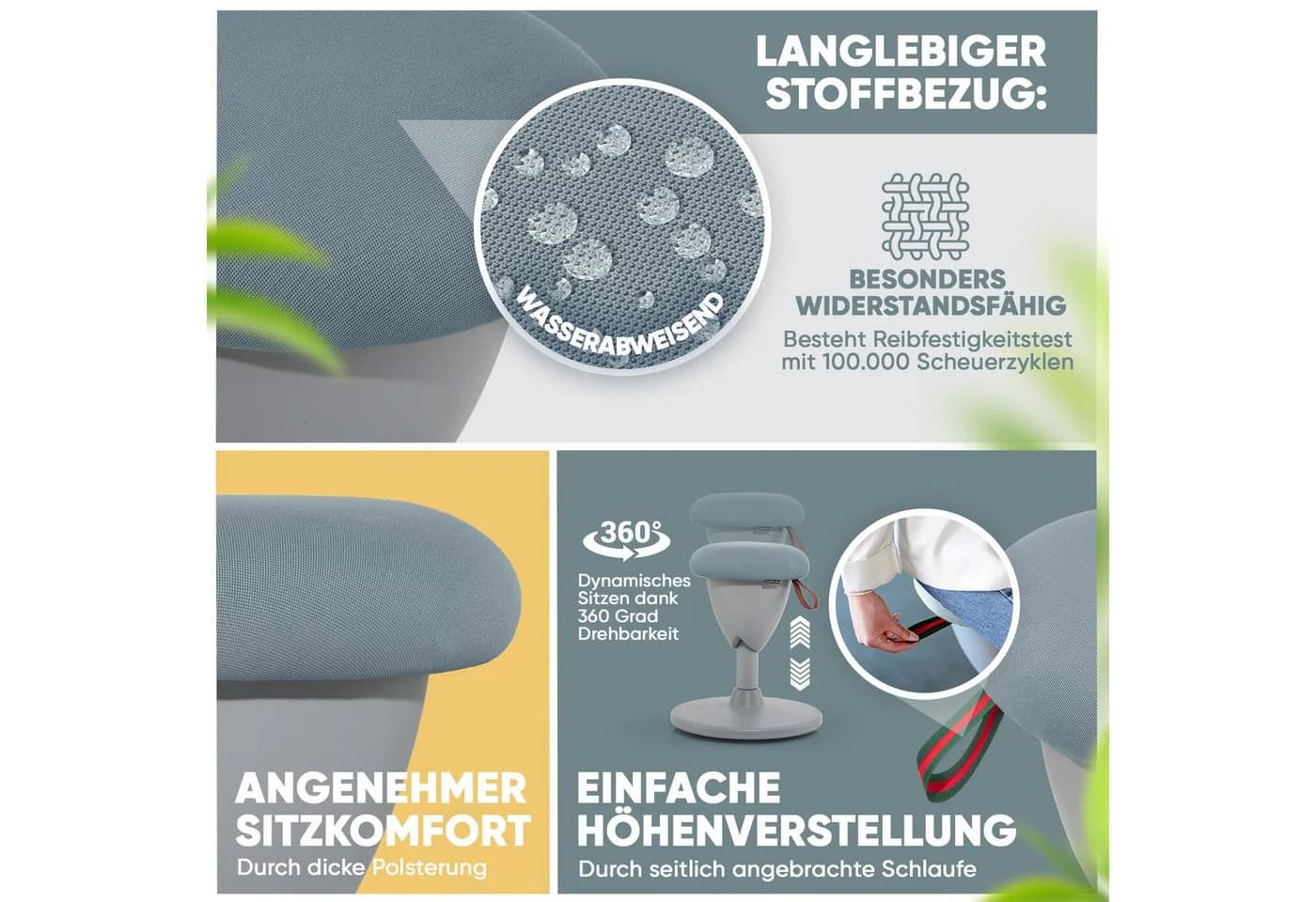 Steinlife Arbeitshocker Grau Ergonomisch Höhenverstellbar - Bild 5