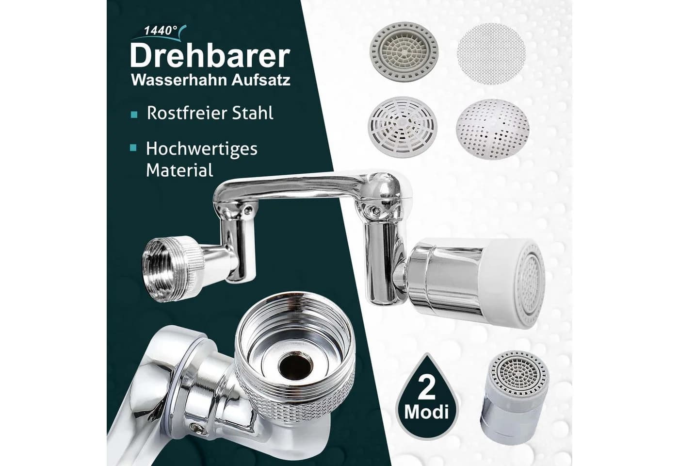 The Twibblin Company Drehbarer Wasserhahn Aufsatz 1440° Flexibel - Bild 2