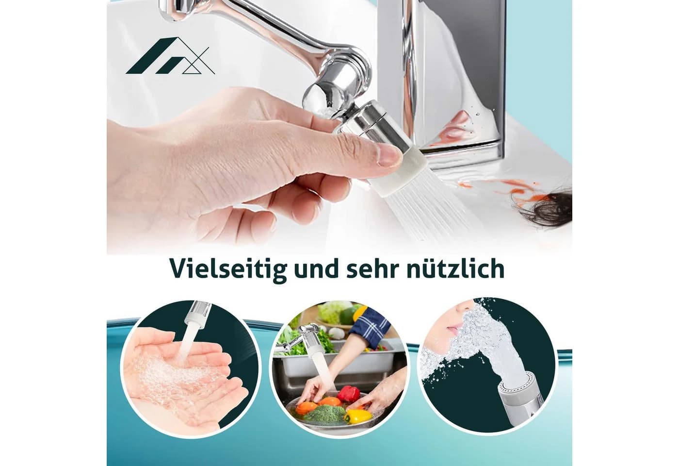 The Twibblin Company Drehbarer Wasserhahn Aufsatz 1440° Flexibel - Bild 3