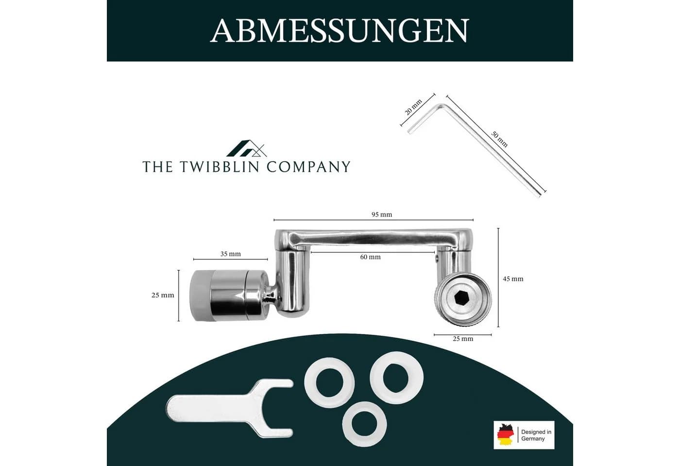 The Twibblin Company Drehbarer Wasserhahn Aufsatz 1440° Flexibel - Bild 4