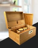 Starhome Schatzkiste Bambus Aufbewahrungsbox mit Zahlenschloss Beige Bild 3