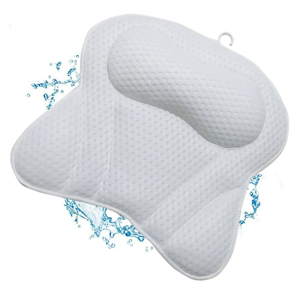 Penelife Badewannenkissen mit 6 Saugnäpfen - Ergonomisches Nackenkissen Weiß - Bild 2