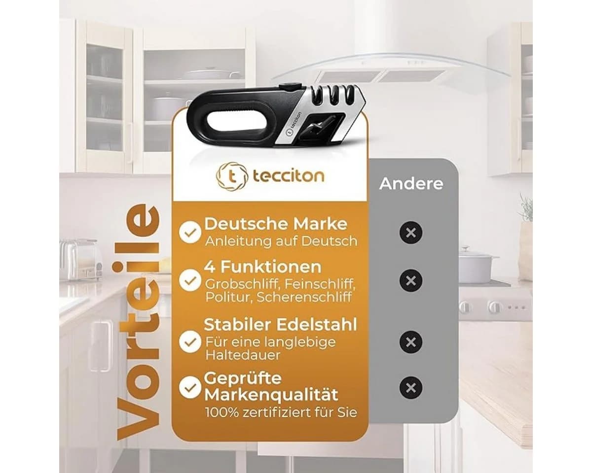 COFI 1453 Messerschärfer 4-in-1 Schwarz Silber Ergonomischer Griff - Bild 5
