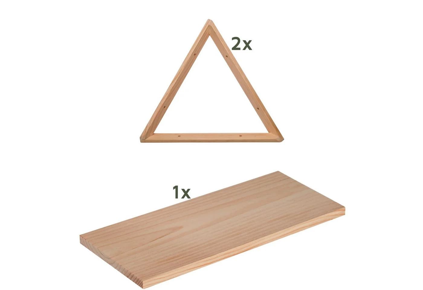Astigarraga Kit Line Wandregal Triangel Set Kiefern-Vollholz 3-tlg. - Bild 2