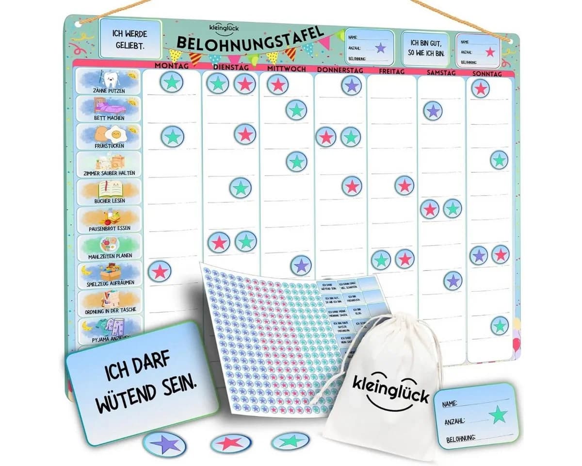Kleinglück Magnettafel Belohnungstafel Kinder 40 x 32 cm